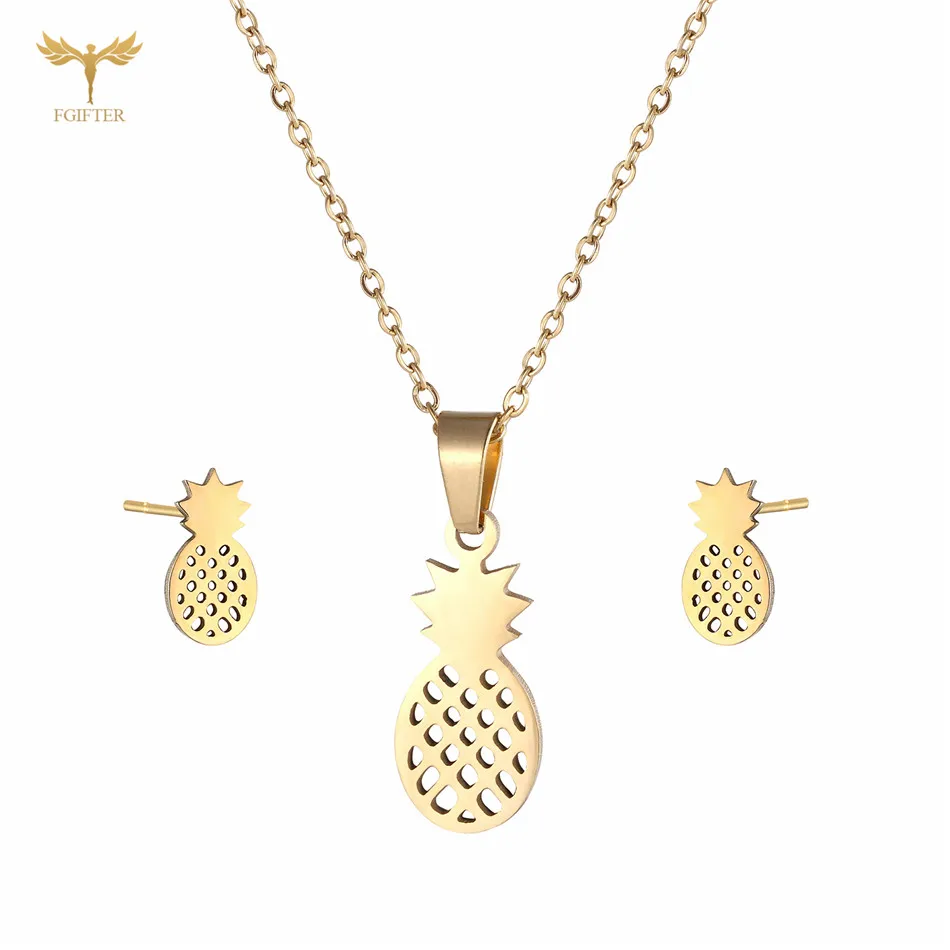 Stainless Steel Jewelry Set Pineapple Pendant Sweet Girl Necklace Stud Earrings Women's Accessories
Stainless Steel Jewelry Set Pineapple Pendant Sweet Girl Necklace Stud Earrings Women's Accessories