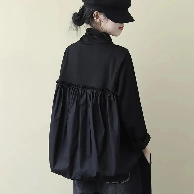 SuperAen Autumn Jacket with Half High Collar Solid Full T-shirt 2021 New Bottoming Shirring Casual Womens Tops
SuperAen Autumn Jacket with Half High Collar Solid Full T-shirt 2021 New Bottoming Shirring Casual Womens Tops
