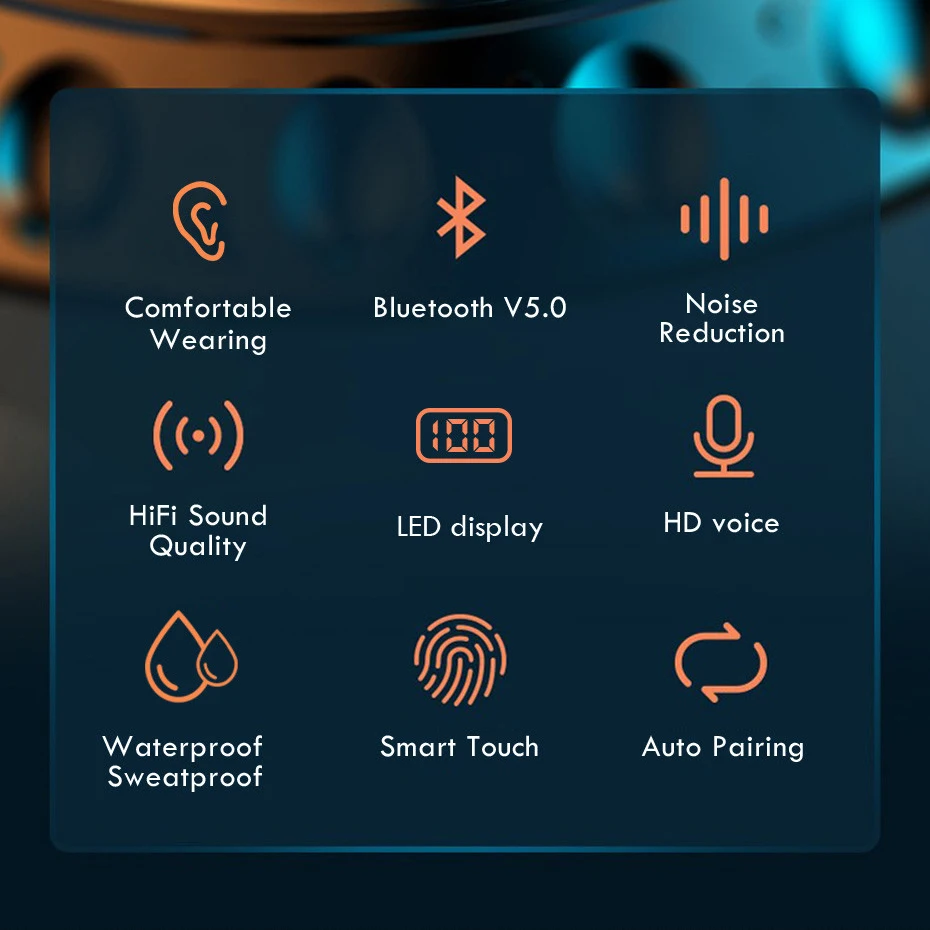 Wireless headphones 9D HiFI Stereo In-ear TWS In-ear Earbuds Wireless Headphone Earphones 5.0 Bluetooth Headphones with Charg
Wireless headphones 9D HiFI Stereo In-ear TWS In-ear Earbuds Wireless Headphone Earphones 5.0 Bluetooth Headphones with Charg