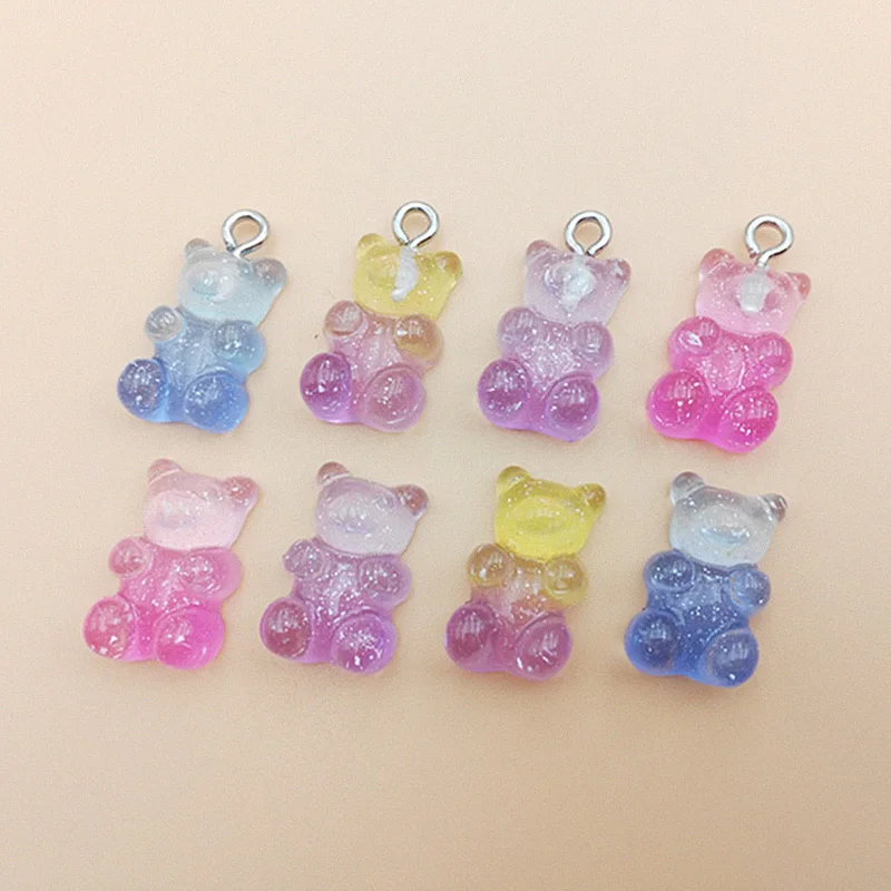 20Pcs/lot Glitter Gradient Color Flat back Resin Cabochon Kawaii Bear Cabochons With Hook DIY Jewelry Charms Pendant Decoration 
20Pcs/lot Glitter Gradient Color Flat back Resin Cabochon Kawaii Bear Cabochons With Hook DIY Jewelry Charms Pendant Decoration