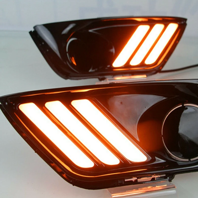 for Jeep Compass 2017-2019 1 Pair LED DRL Daytime Running Light/Front Fog Light Lamp (L+R)