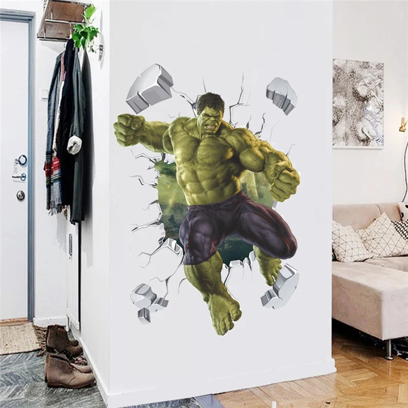 Настенные 3d наклейки с отверстиями из фильма Халк 40*60 см домашний декор гостиная
