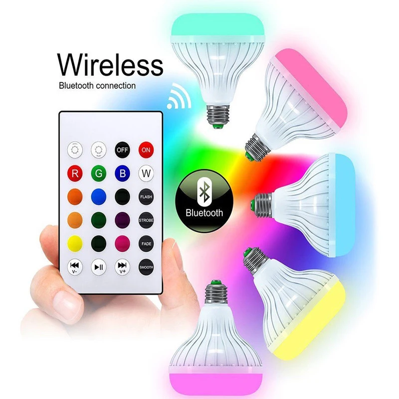 Светодиодсветильник лампа E27 12 Вт для динамика, Беспроводная Bluetooth-совместимая RGB музыкальная ИК-лампа с дистанционным управлением 24 клавиш...
Светодиодсветильник лампа E27 12 Вт для динамика, Беспроводная Bluetooth-совместимая RGB музыкальная ИК-лампа с дистанционным управлением 24 клавиш...
