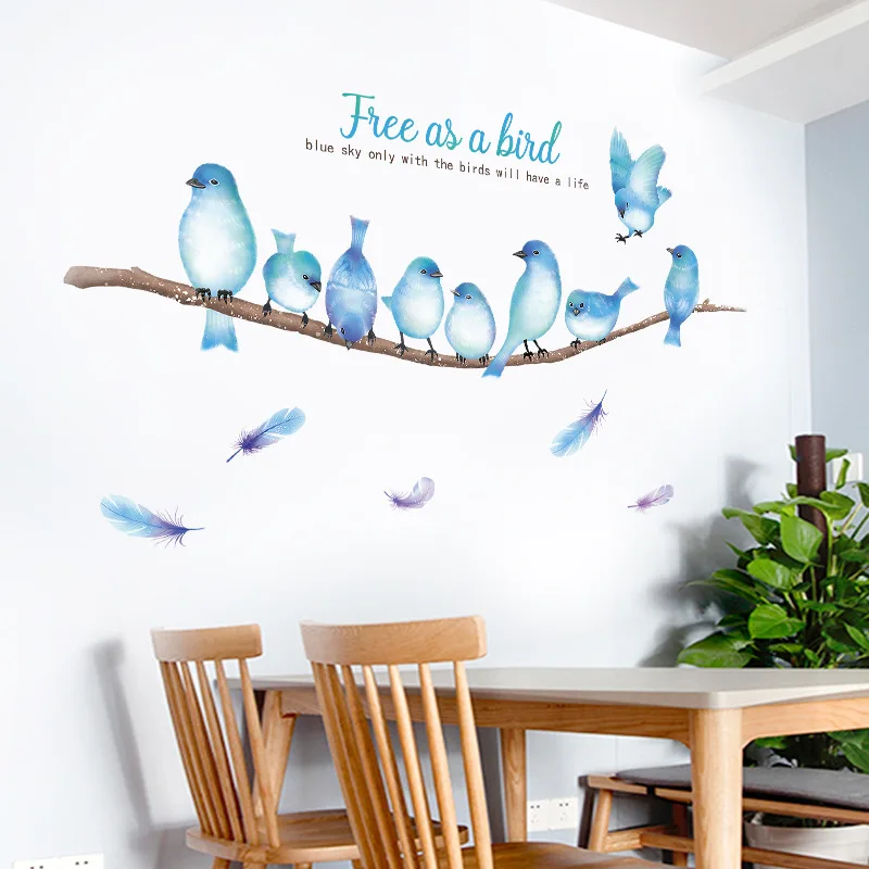 Nordic Blue Birds Wall Sticker for Living room Bedroom TV Background Wall Decor Removable Tile Stickers Vinyl DIY Decor Murals
Nordic Blue Birds Wall Sticker for Living room Bedroom TV Background Wall Decor Removable Tile Stickers Vinyl DIY Decor Murals