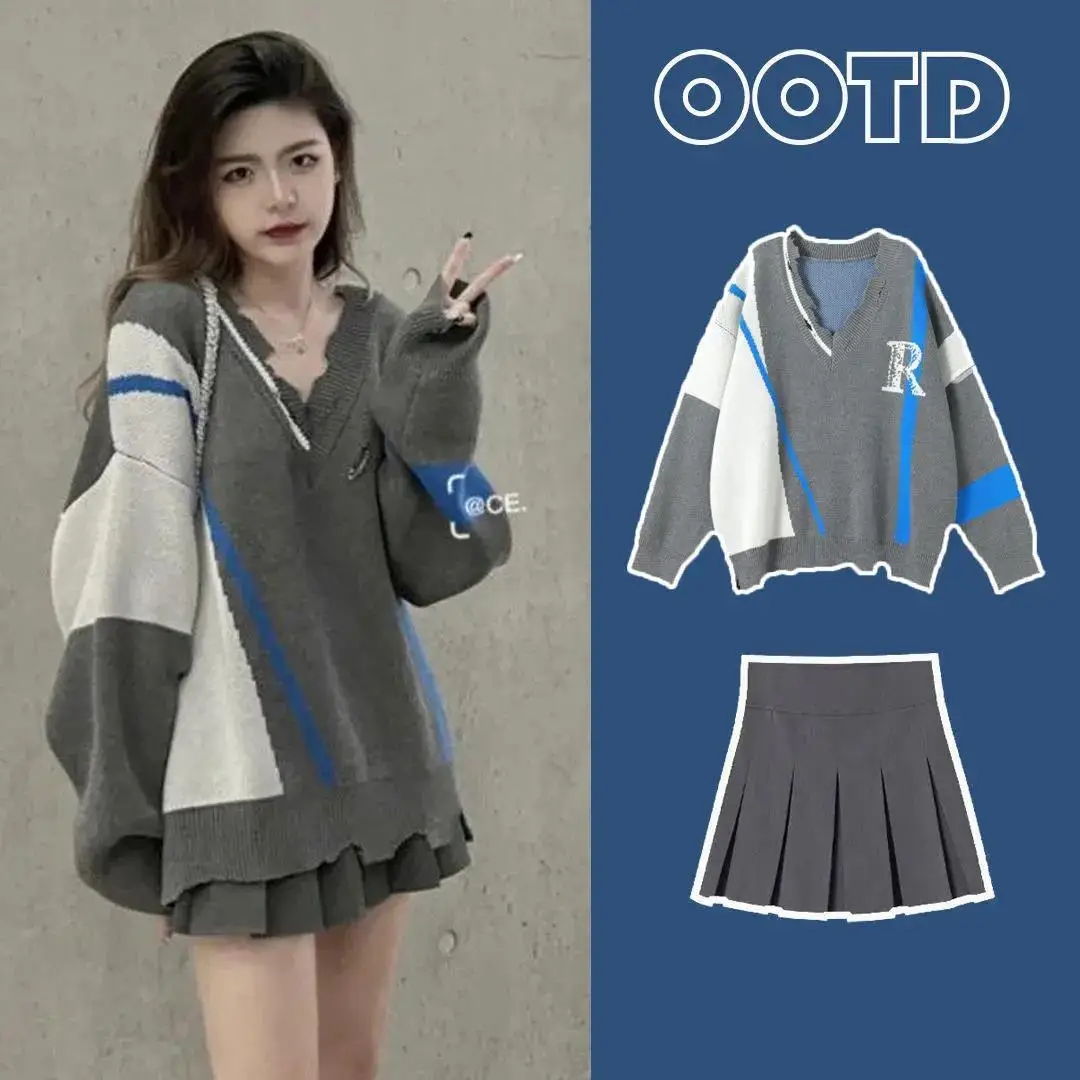 TB BROWIN Women Cardigan Knitted +Skirt Sets 2Piece Party Wear Clothing Young Korean Design Letter R Sweater
TB BROWIN Women Cardigan Knitted +Skirt Sets 2Piece Party Wear Clothing Young Korean Design Letter R Sweater