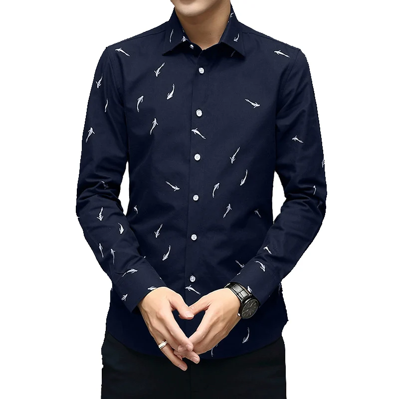 TFETTERS 2021 New Fashion Spring Autumn Men Shirt Business Casual Long Sleeve Flish Print Shirt Men Clothes Cotton Slim Shirt
TFETTERS 2021 New Fashion Spring Autumn Men Shirt Business Casual Long Sleeve Flish Print Shirt Men Clothes Cotton Slim Shirt