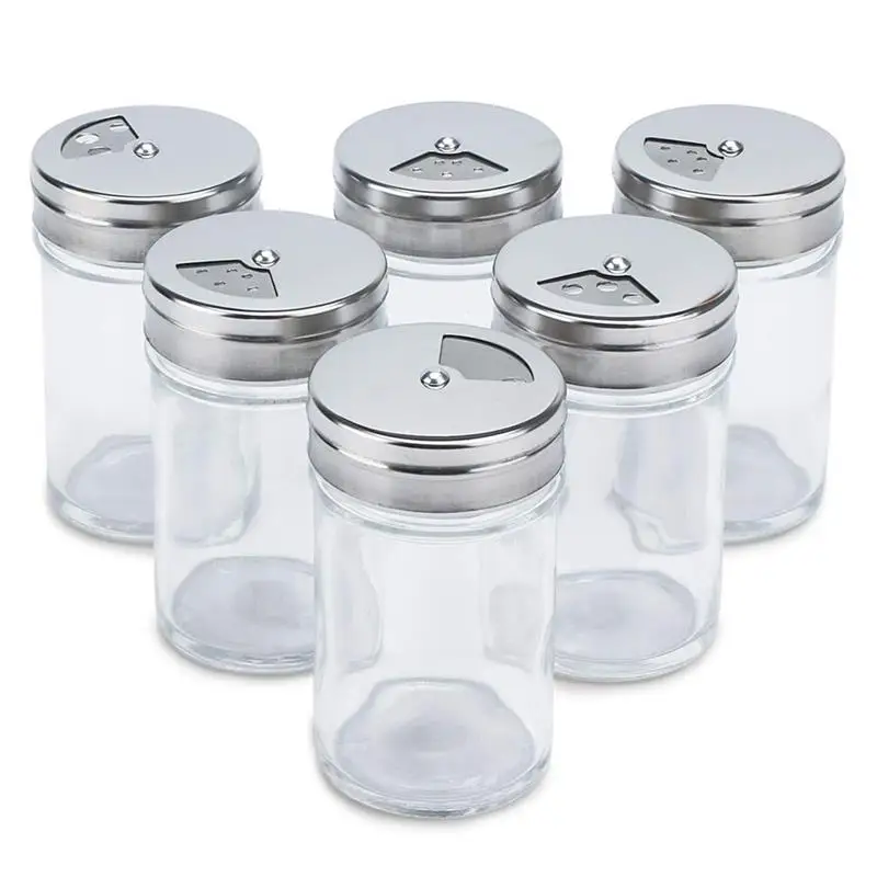 6pcs Stainless Steel Lid Condiment Pot Seasoning Bottle Glass Kitchen Supplies And Materials Saltcellar Rotational Regulation
6pcs Stainless Steel Lid Condiment Pot Seasoning Bottle Glass Kitchen Supplies And Materials Saltcellar Rotational Regulation