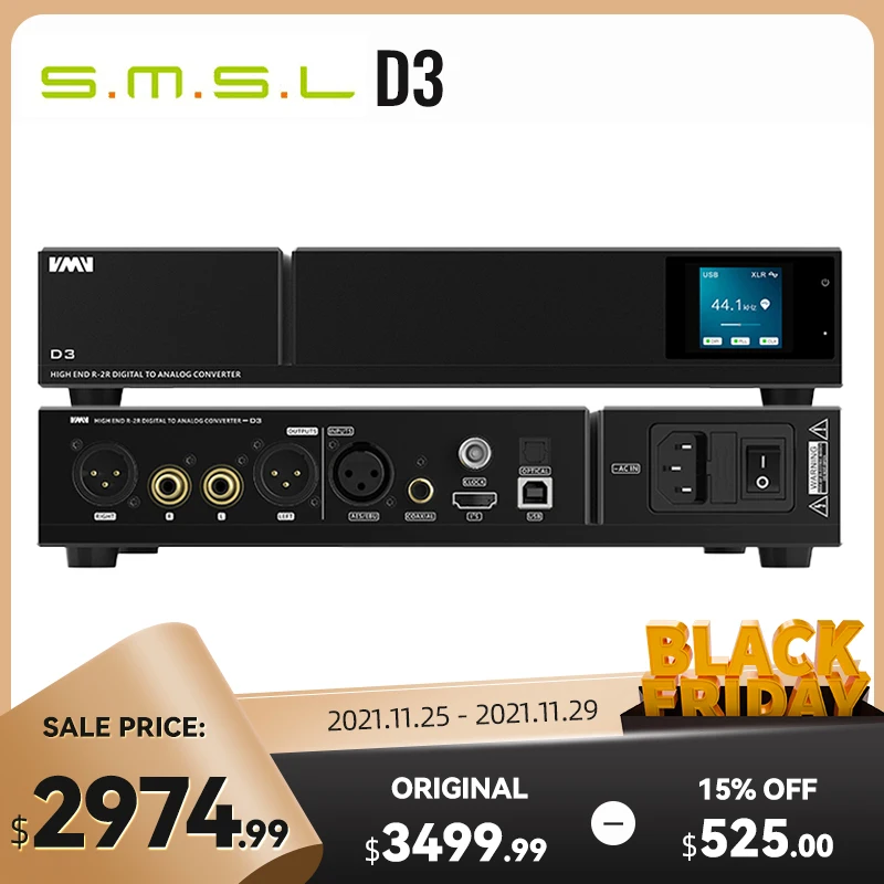 

Декодер SMSL VMV D3, улучшенный цифровой аудио DAC SM5847, поддержка родного DSD512 SMSL D3 с дистанционным управлением
