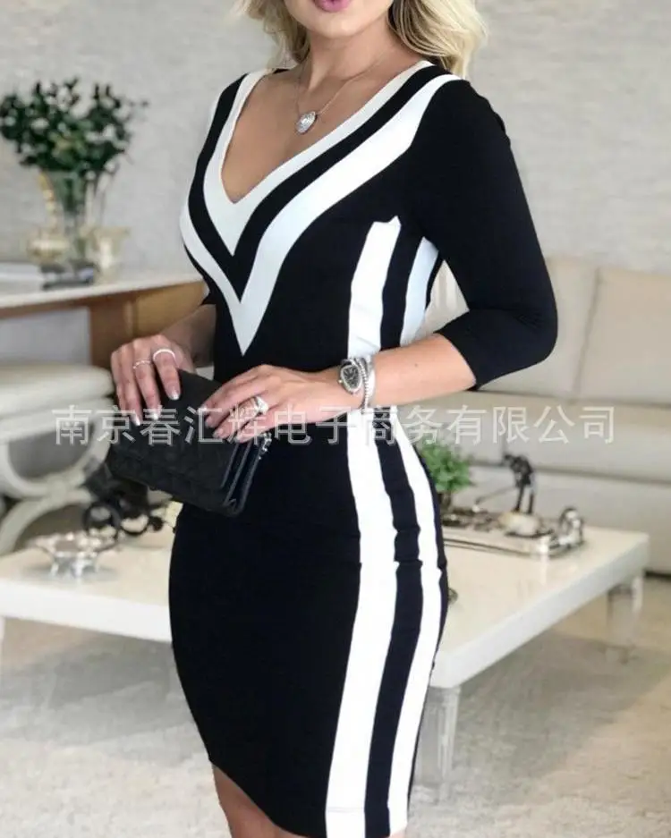 2021 Ladies Dress Women's New Color Block Dress summer dress women vintage dress clothing women
2021 Ladies Dress Women's New Color Block Dress summer dress women vintage dress clothing women