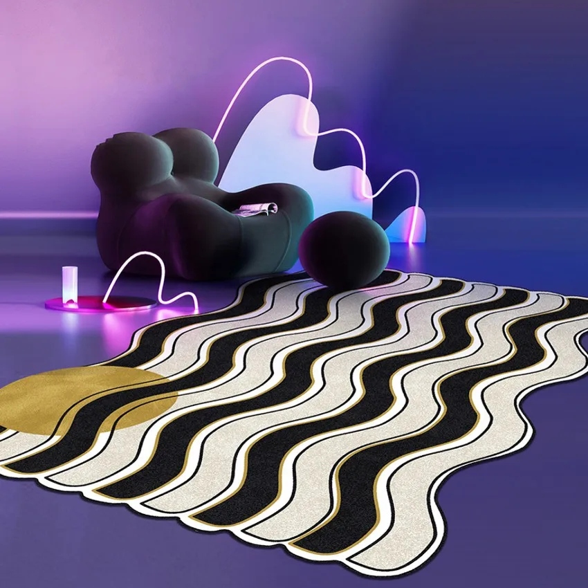 Modern style Geometric Wave Pattern Irregular Shaped Area Rug , Big Size Nordic Style Home Decoration Bedside Carpet
Modern style Geometric Wave Pattern Irregular Shaped Area Rug , Big Size Nordic Style Home Decoration Bedside Carpet