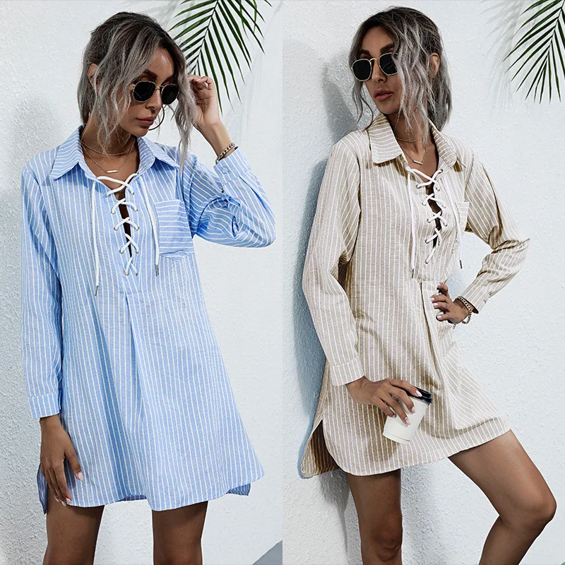 Office Lady Striped Pullover Shirt Women Casual Loose Long Sleeve Turn Down Collar Cross Straps Shirt New Vintage Fashion Blouse 
Office Lady Striped Pullover Shirt Women Casual Loose Long Sleeve Turn Down Collar Cross Straps Shirt New Vintage Fashion Blouse