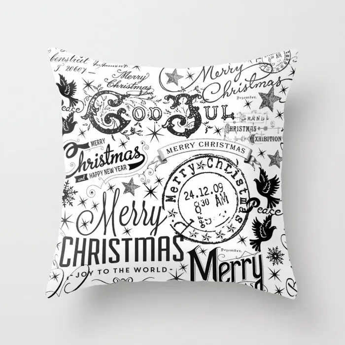 Black and White Christmas Typography Design Cushion Cover Decorative Pillow Cover Case Seat Car Home Decor Throw Pillowcase 
Black and White Christmas Typography Design Cushion Cover Decorative Pillow Cover Case Seat Car Home Decor Throw Pillowcase