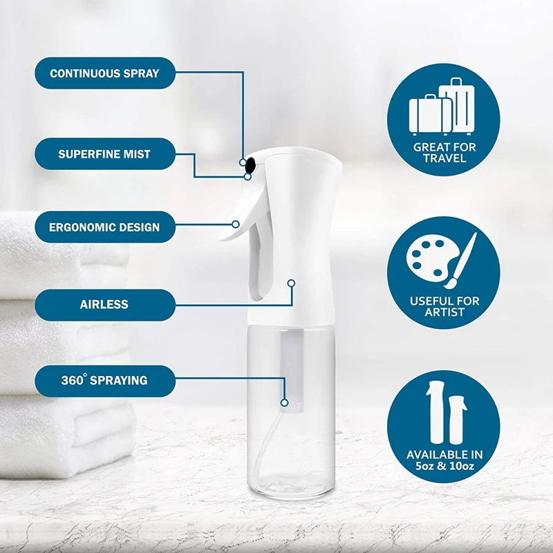 Hair Spray Bottle-Ultra Fine Continuous Water Mister for Hairstyling Cleaning&Skin Care Alcohol Spray Bottle
Hair Spray Bottle-Ultra Fine Continuous Water Mister for Hairstyling Cleaning&Skin Care Alcohol Spray Bottle