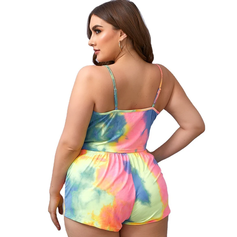 2021 New Large Size 5XLTie-dyed Printing Female Pajama Set Sexy Shorts Womens Nightwear Set Plus Size Home Suit
2021 New Large Size 5XLTie-dyed Printing Female Pajama Set Sexy Shorts Womens Nightwear Set Plus Size Home Suit