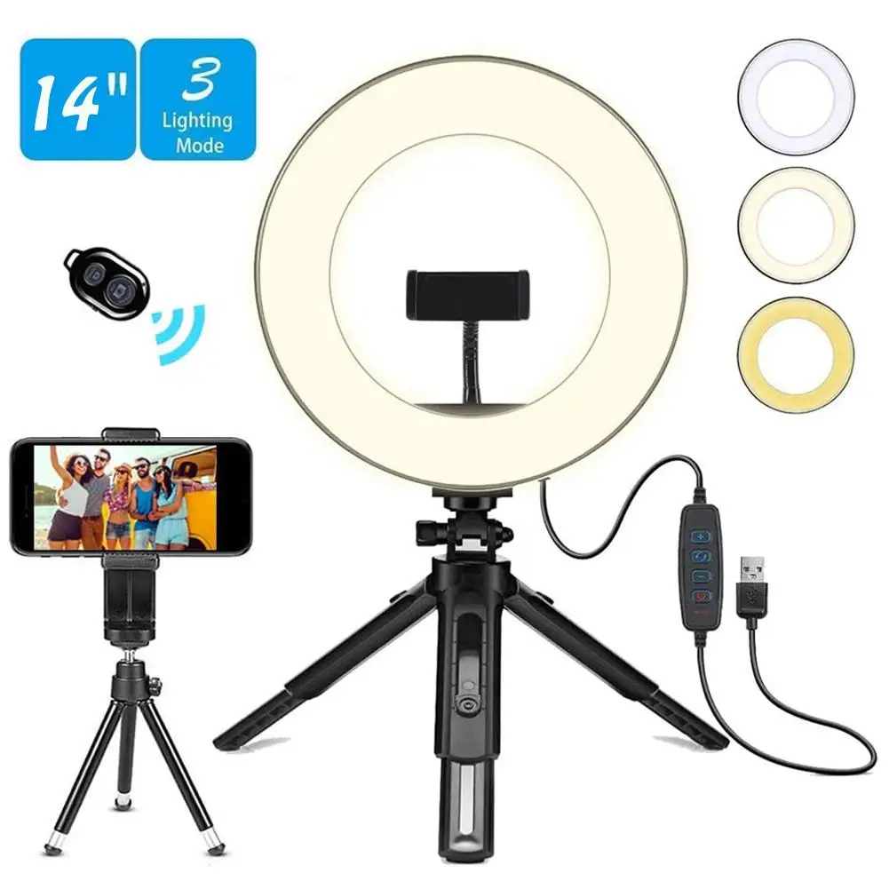 Phone Holder With Ring Light Set Portable Mini Desktop Selfie USB Ringlight with Extendable Tripod Stand for Live Stream Makeup
Phone Holder With Ring Light Set Portable Mini Desktop Selfie USB Ringlight with Extendable Tripod Stand for Live Stream Makeup