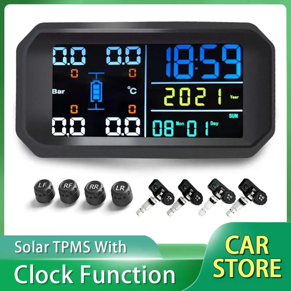 Система контроля давления в шинах, цифровой ЖК-дисплей с 4 внешними датчиками давления в шинах
Система контроля давления в шинах, цифровой ЖК-дисплей с 4 внешними датчиками давления в шинах