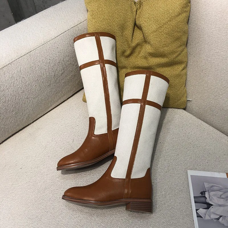 2020 Winter Brown Leather Knee Boots Women Round Toe Mixed Color Low Heel Botas De Mujer Fashion Knight Boots
2020 Winter Brown Leather Knee Boots Women Round Toe Mixed Color Low Heel Botas De Mujer Fashion Knight Boots