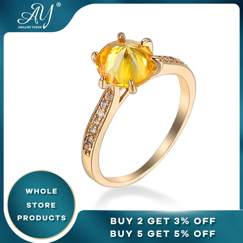 Anillos Yuzuk роскошное модное топаз кольцо с камнями 18K желтое золото ювелирные