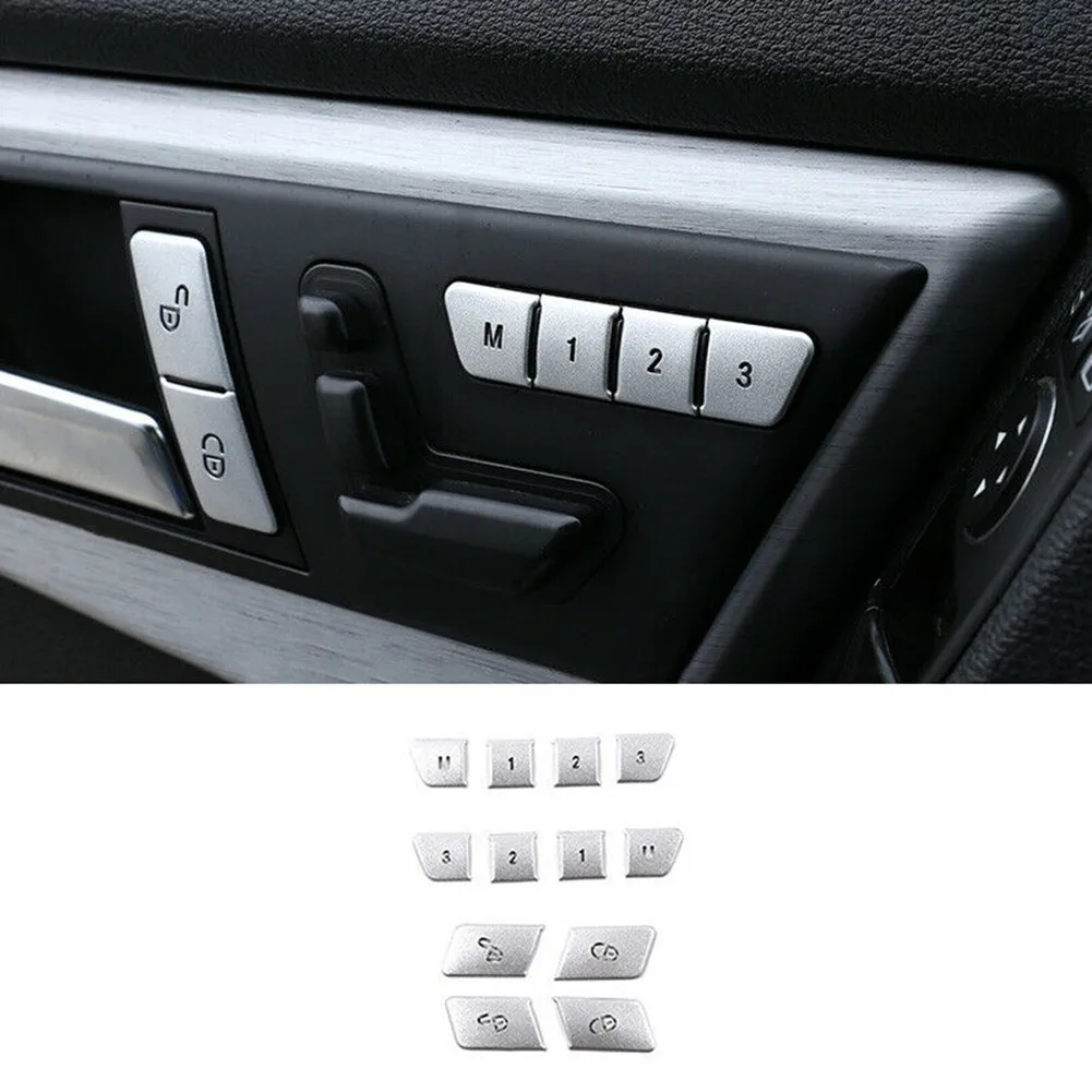 12PCS/Set Car Door Lock Switch Silver Aluminum Seat Memory Switch Sticker Trim For Mercedes-Benz GLK 2009-2015
12PCS/Set Car Door Lock Switch Silver Aluminum Seat Memory Switch Sticker Trim For Mercedes-Benz GLK 2009-2015