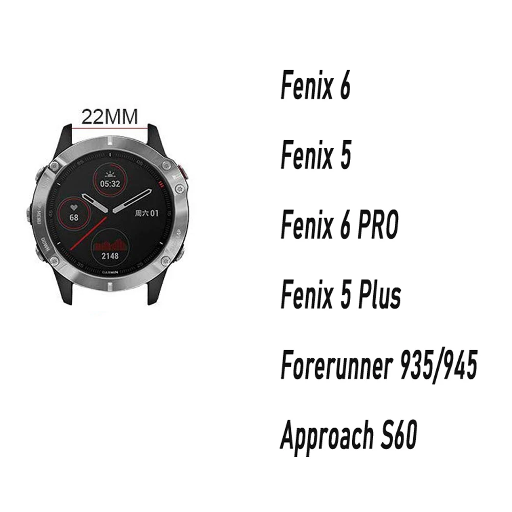 22mm Smart Watch Band Straps For Garmin Fenix 6 6XPro 5 5XPlus 935 945 Approach S60 S62 Quick Release Strap Silicone Bracelet
22mm Smart Watch Band Straps For Garmin Fenix 6 6XPro 5 5XPlus 935 945 Approach S60 S62 Quick Release Strap Silicone Bracelet
