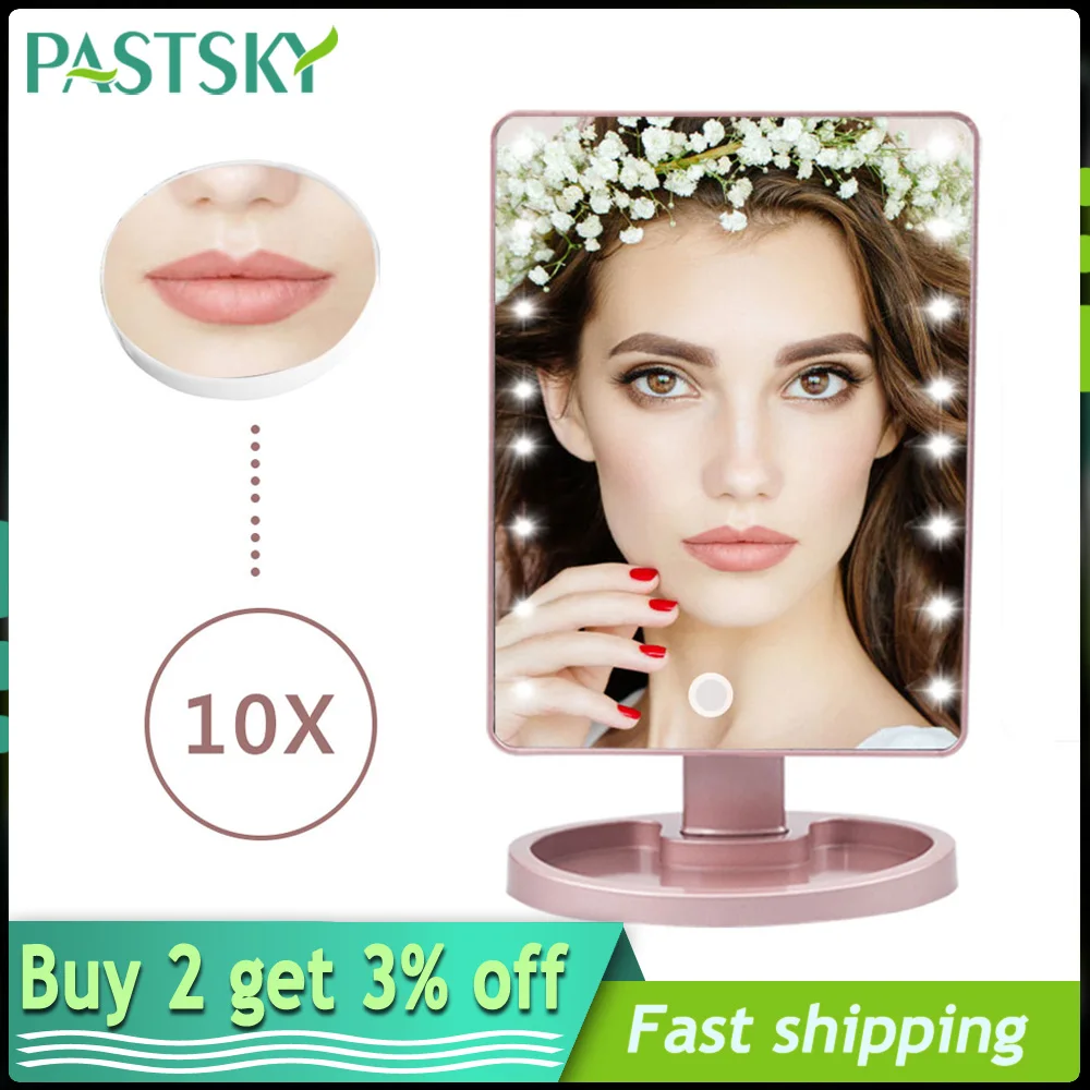 16/22 LED Lights Makeup Mirror Touch Screen Switch Tabletop Cosmetic Mirror Bright Adjustable Battery Operated Magnifying Mirror
16/22 LED Lights Makeup Mirror Touch Screen Switch Tabletop Cosmetic Mirror Bright Adjustable Battery Operated Magnifying Mirror