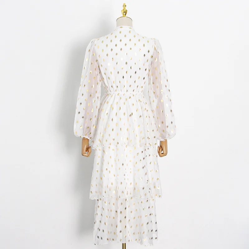 Spring Summer Long Puff Sleeve Stand Collar Femme Robe 2021 New Elastic Waist Women Dress Korean Fashion Ruffles Vestido 13A133
Spring Summer Long Puff Sleeve Stand Collar Femme Robe 2021 New Elastic Waist Women Dress Korean Fashion Ruffles Vestido 13A133