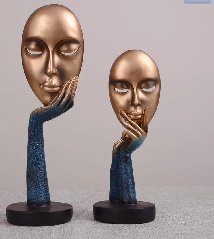 No Speaking Statues Office Desktop Ornament Decor Retro Resin Mask Sculpture Craft Hotel Home Living Room Accessories Decoration
No Speaking Statues Office Desktop Ornament Decor Retro Resin Mask Sculpture Craft Hotel Home Living Room Accessories Decoration
