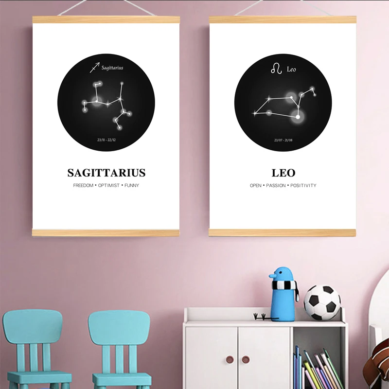 Scroll twelve constellation picture frame art wall poster abstract landscape painting children's room home decoration
Scroll twelve constellation picture frame art wall poster abstract landscape painting children's room home decoration