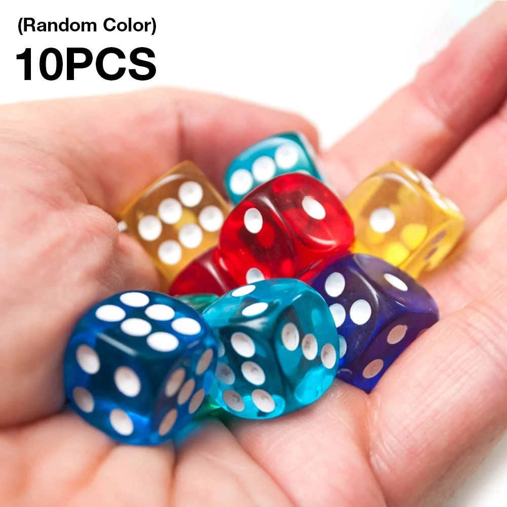 10PCS/Set Dice Set Transparent Game Dice Set For Table Board Games 16mm Random Color Party Game Supplies Digital Dice Wholesale
10PCS/Set Dice Set Transparent Game Dice Set For Table Board Games 16mm Random Color Party Game Supplies Digital Dice Wholesale