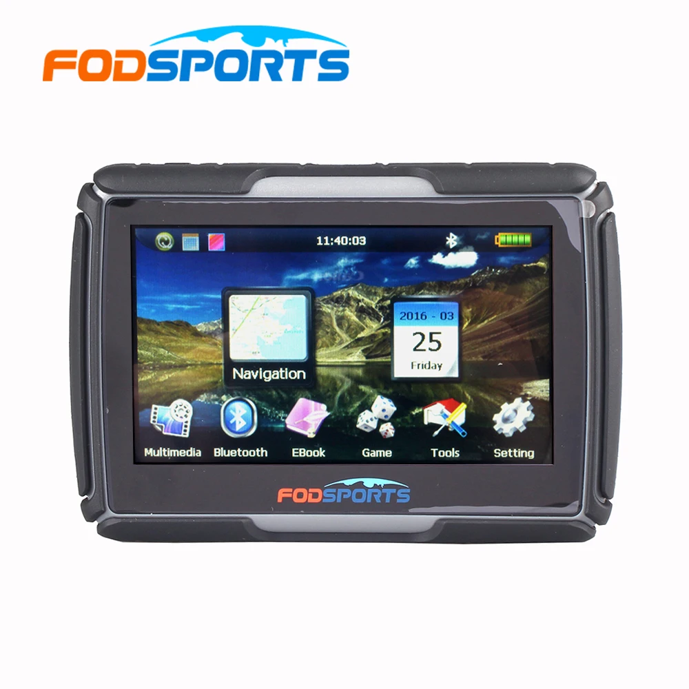 

GPS-навигатор Fodsports для мотоцикла, 4,3 дюймов, водонепроницаемость IPX7, 256 Мб ОЗУ, 8 Гб Flash, бесплатные карты установки