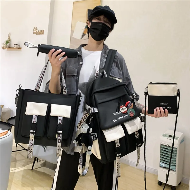 4 In 1 Pcs Set Men Backpack Multifunctional Canvas School Bag For Teenager Boys Girls Large Capacity Student Travel Bagpack New
4 In 1 Pcs Set Men Backpack Multifunctional Canvas School Bag For Teenager Boys Girls Large Capacity Student Travel Bagpack New