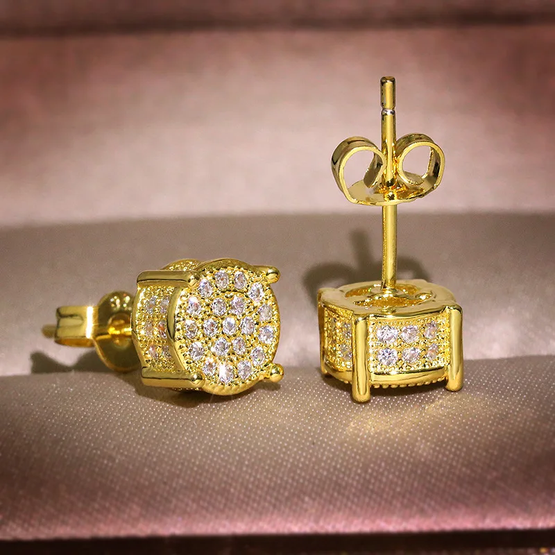 Bling Zircon Stone Gold Silver Color Round Stud Earrings for Man Women Hip Hop Fashion Jewelry 2020 New
Bling Zircon Stone Gold Silver Color Round Stud Earrings for Man Women Hip Hop Fashion Jewelry 2020 New