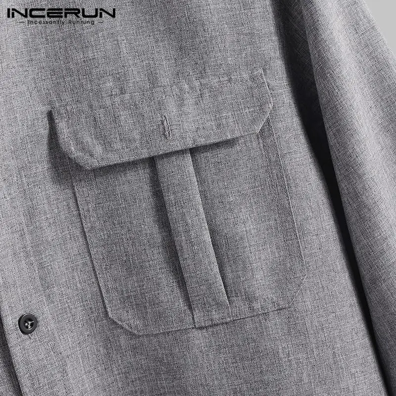 INCERUN Solid Color Men Shirt Fashion Pockets Button Long Sleeve Streetwear Tops Cargo Shirts Men Lapel Camisa Masculina Spring
INCERUN Solid Color Men Shirt Fashion Pockets Button Long Sleeve Streetwear Tops Cargo Shirts Men Lapel Camisa Masculina Spring