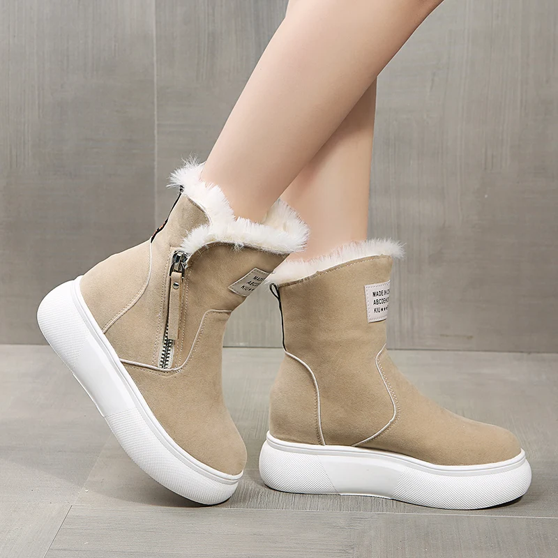 Plush Snow Boots Keep Warm Add Cotton Short Boots Flat Women Boots Random Side Zipper Increase Bold Cotton Shoes Fashion The New
Plush Snow Boots Keep Warm Add Cotton Short Boots Flat Women Boots Random Side Zipper Increase Bold Cotton Shoes Fashion The New