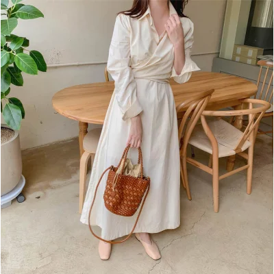 Korean Chic Gentle Long Dress Slimming High Young French Style Temperament Long Sleeve Waist-Tight Ol Shirt Dress
Korean Chic Gentle Long Dress Slimming High Young French Style Temperament Long Sleeve Waist-Tight Ol Shirt Dress