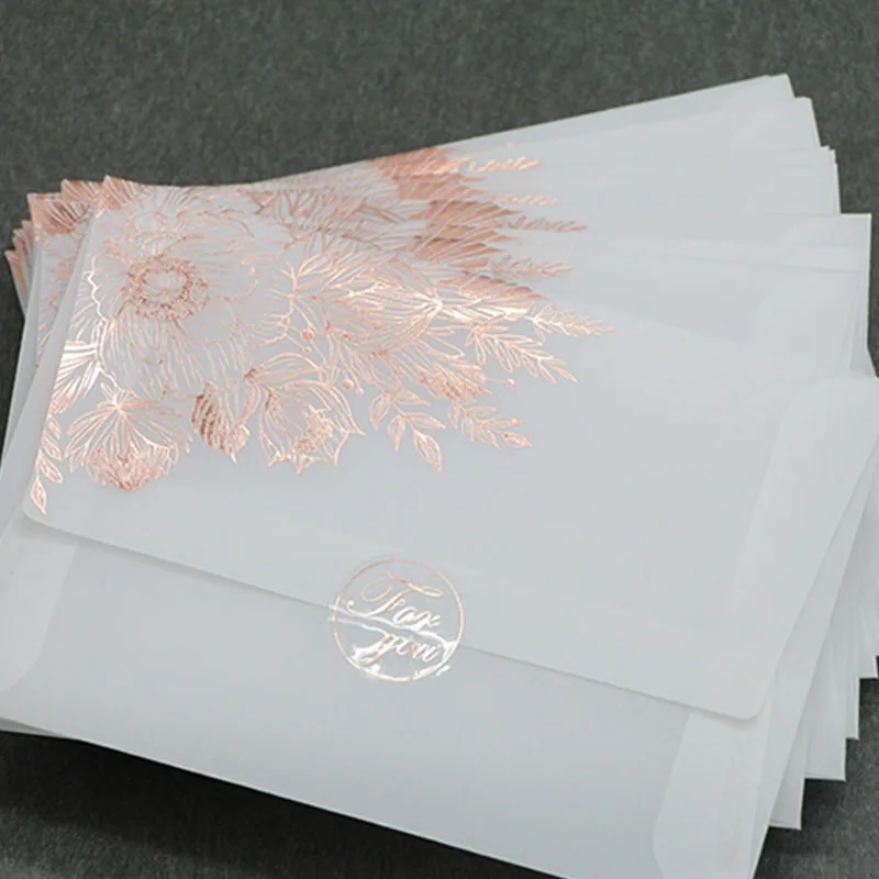 24 Pieces/pack European Style Hot Stamping Edge Sulfuric Acid Paper Translucent Envelope Wedding Business Invitation Envelope
24 Pieces/pack European Style Hot Stamping Edge Sulfuric Acid Paper Translucent Envelope Wedding Business Invitation Envelope