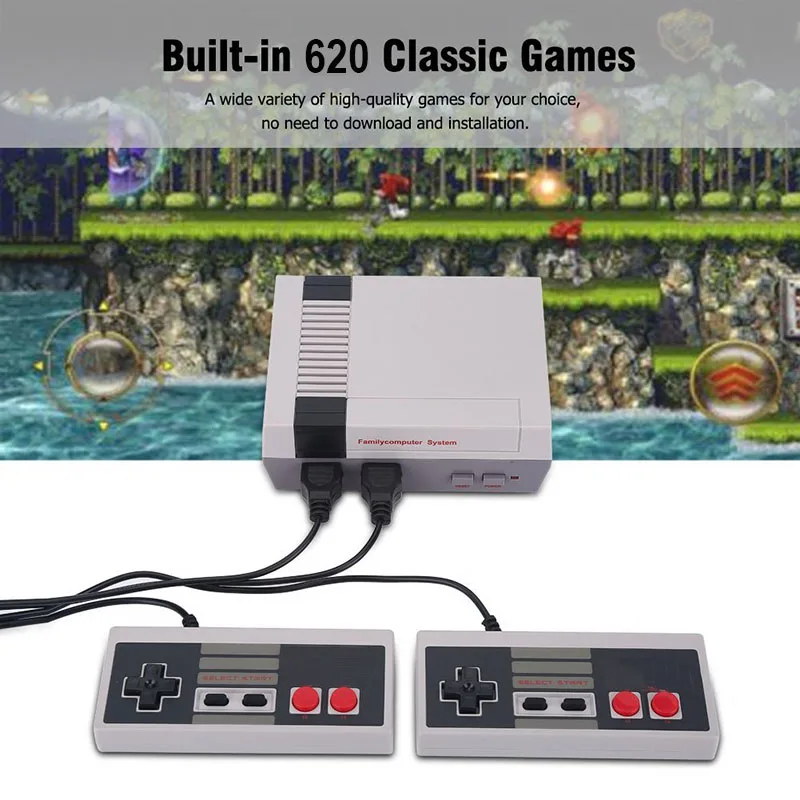 Mini TV Video Game Console, NES 8 Bit console, Built-in 620 Retro Games, Support TV Output, Children's Gift
Mini TV Video Game Console, NES 8 Bit console, Built-in 620 Retro Games, Support TV Output, Children's Gift