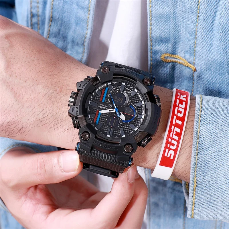 SUMTOCK Sports Men Quartz Watches Military Waterproof Dual Display ED Alarm Clock Timer Repeater Men Digital Watches
SUMTOCK Sports Men Quartz Watches Military Waterproof Dual Display ED Alarm Clock Timer Repeater Men Digital Watches
