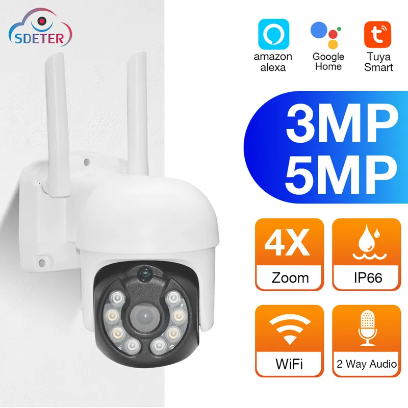 Sdeter 3MP 5MP Tuya Video Surveillance Cameras With Wifi Wireless Outdoor IP Camera For Farm Garden Factory HD CCTV Warterproof 
Sdeter 3MP 5MP Tuya Video Surveillance Cameras With Wifi Wireless Outdoor IP Camera For Farm Garden Factory HD CCTV Warterproof