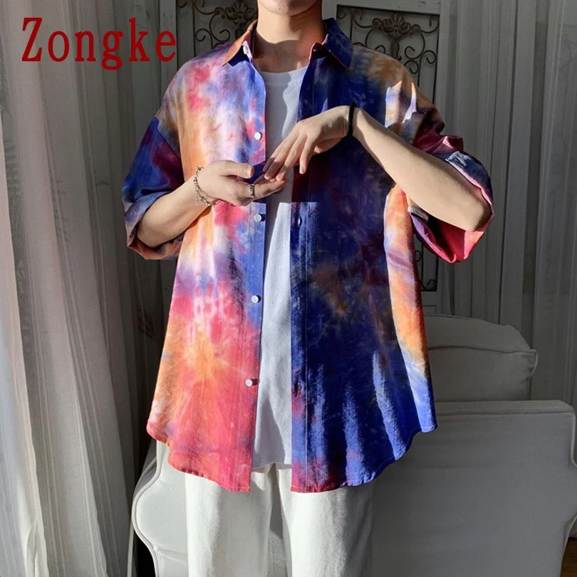 Повседневные рубашки Zongke Tie Dye для мужчин, одежда, корейская мода, мужская рубашка с коротким рукавом, детская одежда, Новое поступление 2021
Повседневные рубашки Zongke Tie Dye для мужчин, одежда, корейская мода, мужская рубашка с коротким рукавом, детская одежда, Новое поступление 2021