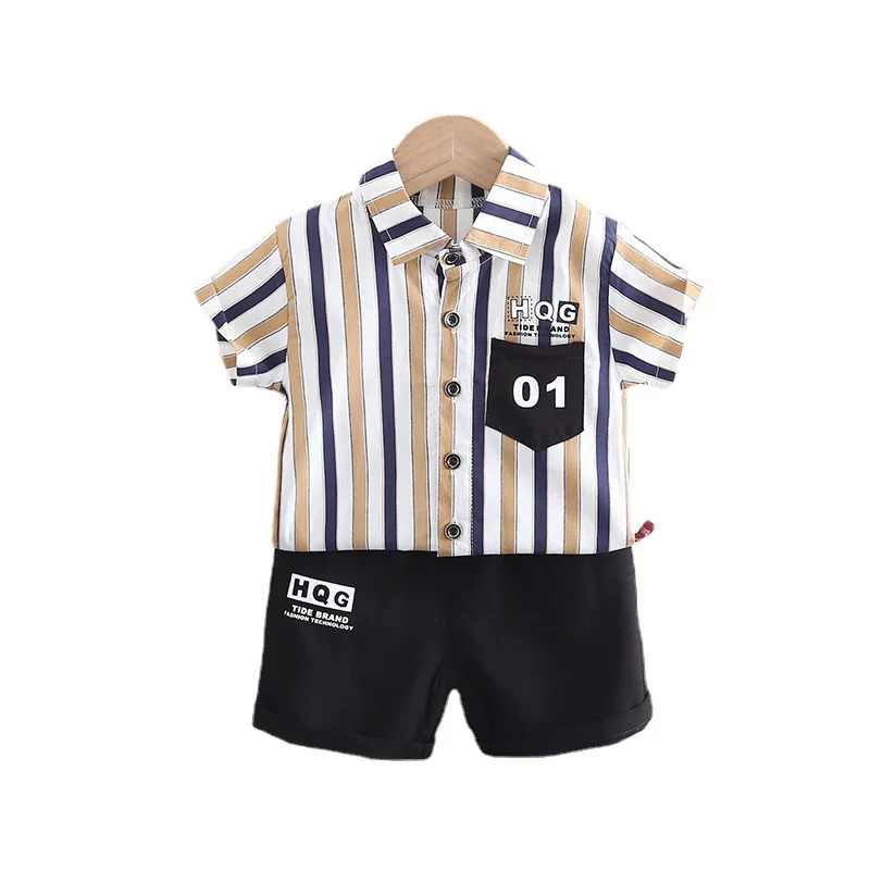 Toddler Baby Boys Handsome Clothes Sets Kids Striped Lapel T-shirt+Shorts 2-piece New Summer Fashion Infant Clothing
Toddler Baby Boys Handsome Clothes Sets Kids Striped Lapel T-shirt+Shorts 2-piece New Summer Fashion Infant Clothing