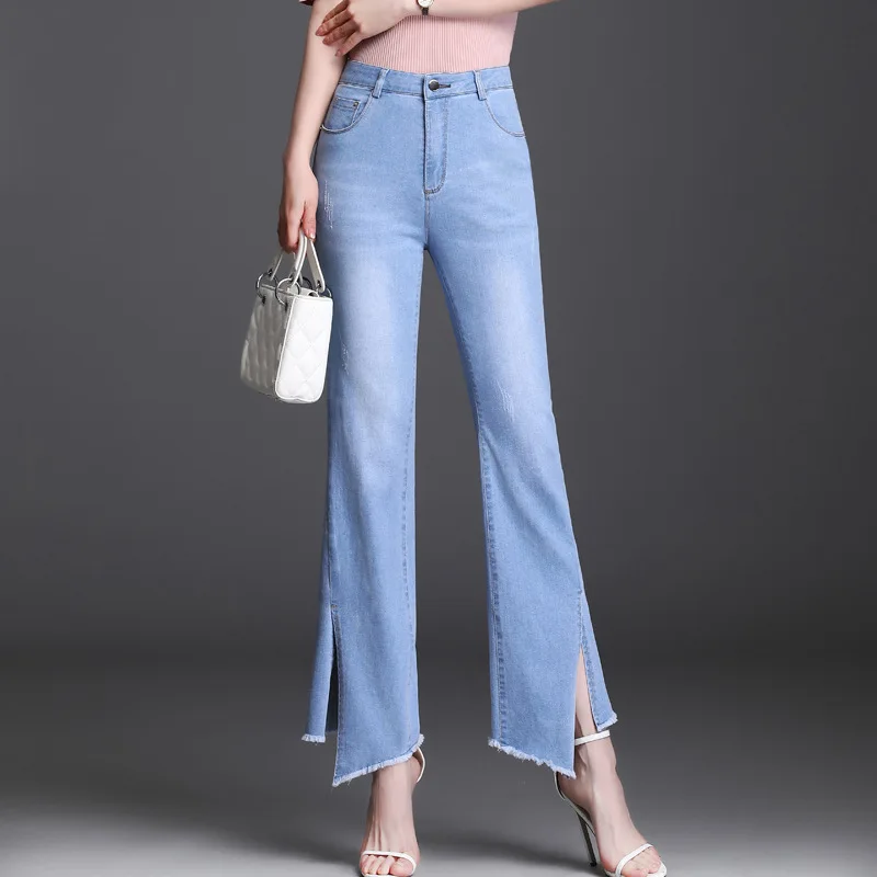 NewEuropean And American Fashion High Waist All-Match Slim Stretch Denim Split Flared Pants Women Clothing Jeans
NewEuropean And American Fashion High Waist All-Match Slim Stretch Denim Split Flared Pants Women Clothing Jeans