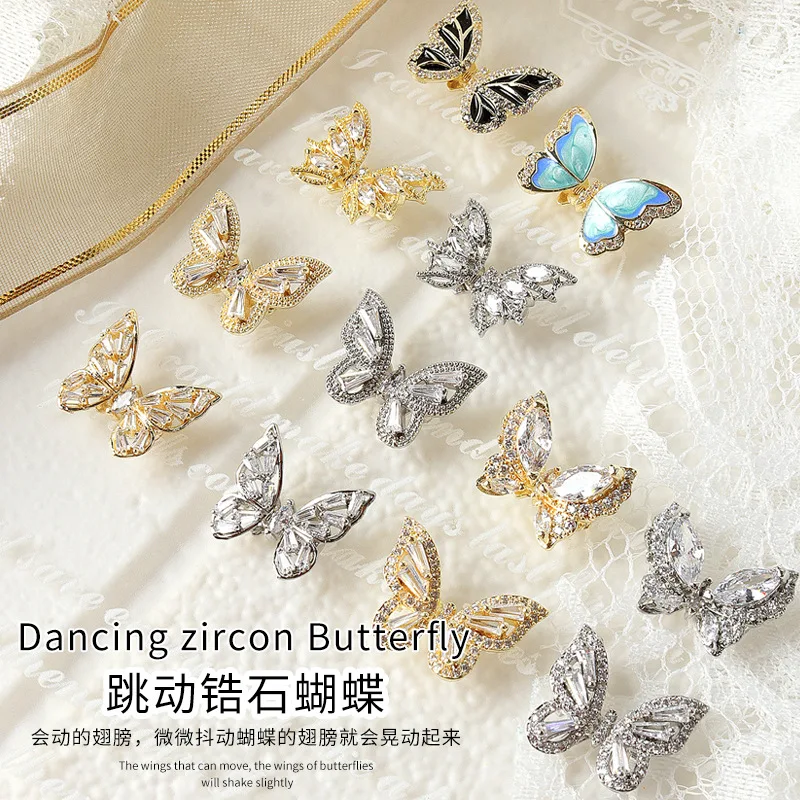 New 3D Flying Butterfly Zircon Nail Art Decorations Alloy Butterfly Shake Wing Crystal Luxury Nails Jewelry Manicure Accessories
New 3D Flying Butterfly Zircon Nail Art Decorations Alloy Butterfly Shake Wing Crystal Luxury Nails Jewelry Manicure Accessories
