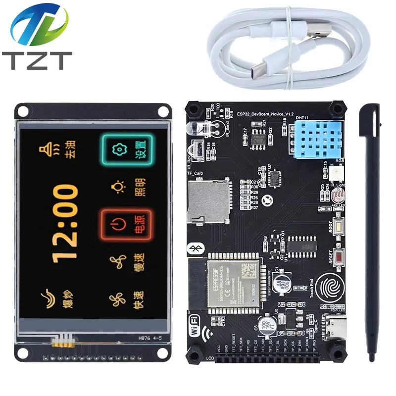 Макетная плата ESP32 с CH340 3 2 дюймов 240x320 мультисенсорный ЖК-экран Встроенный Bluetooth