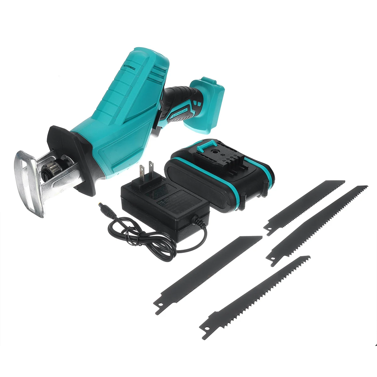 110-240V Cordless Reciprocating Saw + 4 Saw Blades Metal Cutting Wood Tool Portable Woodworking Cutters with 1 XBattery
110-240V Cordless Reciprocating Saw + 4 Saw Blades Metal Cutting Wood Tool Portable Woodworking Cutters with 1 XBattery