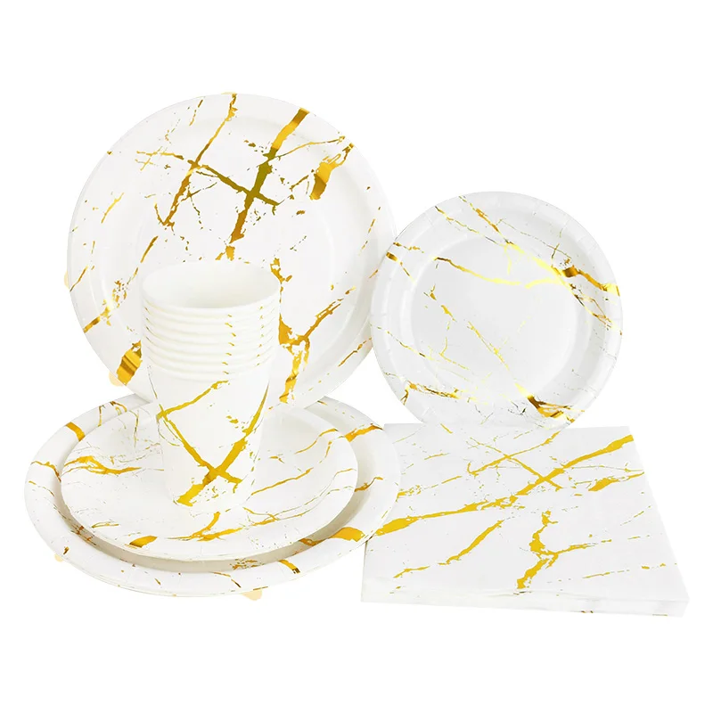 Gold Marble Printed Disposable Tableware Paper Plate Cup Napkin Kids Birthday Party Baby Shower Supplies Wedding Decoration
Gold Marble Printed Disposable Tableware Paper Plate Cup Napkin Kids Birthday Party Baby Shower Supplies Wedding Decoration