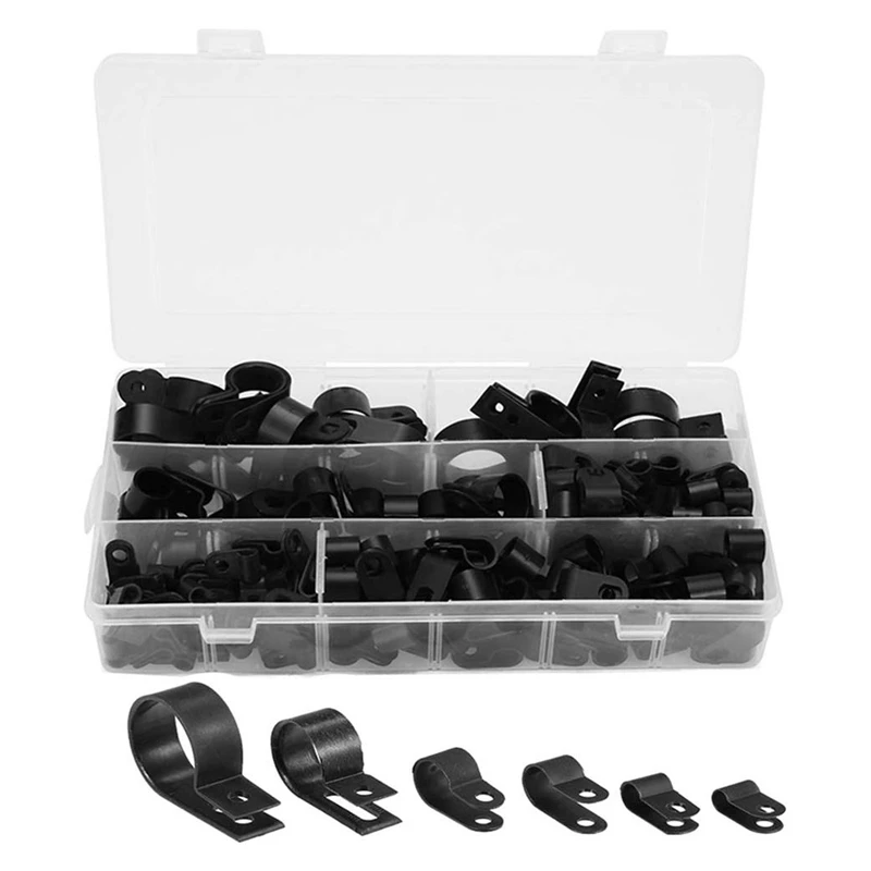 New Cable Clamp 200 Pcs Black Nylon Screws Plastic R-Type Cable Clamps 3/16 inch 1/4 inch 3/8 inch 1/2 inch 3/4 inch 1 inch Clip
New Cable Clamp 200 Pcs Black Nylon Screws Plastic R-Type Cable Clamps 3/16 inch 1/4 inch 3/8 inch 1/2 inch 3/4 inch 1 inch Clip