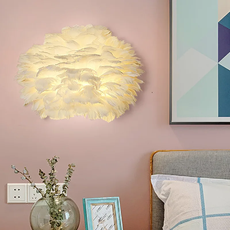 Nordic Pure White Feather Bedroom Light Wall Lamp Romantic Sconces Lamp for Bedside Lighting Ins Style Dining Room Children Room
Nordic Pure White Feather Bedroom Light Wall Lamp Romantic Sconces Lamp for Bedside Lighting Ins Style Dining Room Children Room