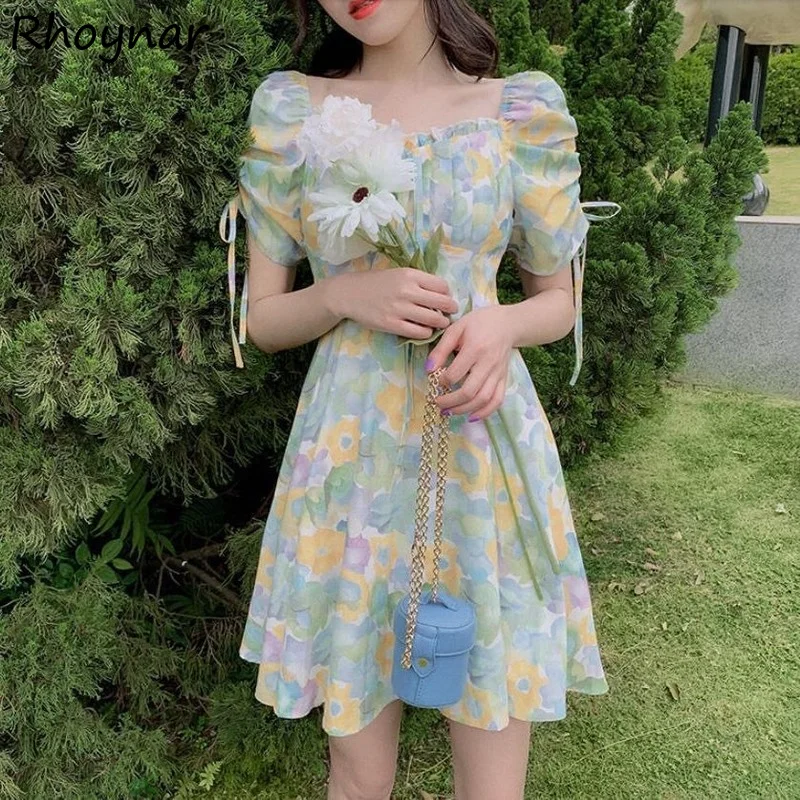 Dress Women Sweet Leisure Elegant All-match Fairy Trendy Mini Floral Puff Sleeve Female Vestido French Style Holiday Soft Summer
Dress Women Sweet Leisure Elegant All-match Fairy Trendy Mini Floral Puff Sleeve Female Vestido French Style Holiday Soft Summer