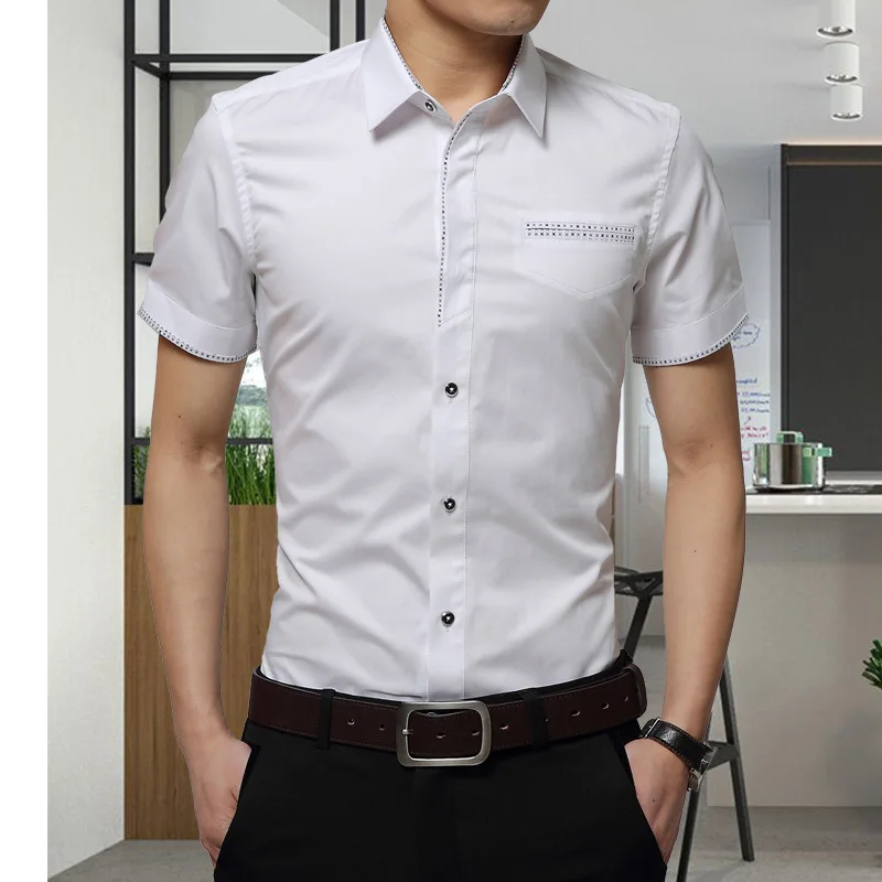 2021 Summer New Men's Shirt Brand Luxury Men Cotton Short Sleeves Dress Shirt Turn-down Collar Cardigan Shirt Men Clothes
2021 Summer New Men's Shirt Brand Luxury Men Cotton Short Sleeves Dress Shirt Turn-down Collar Cardigan Shirt Men Clothes